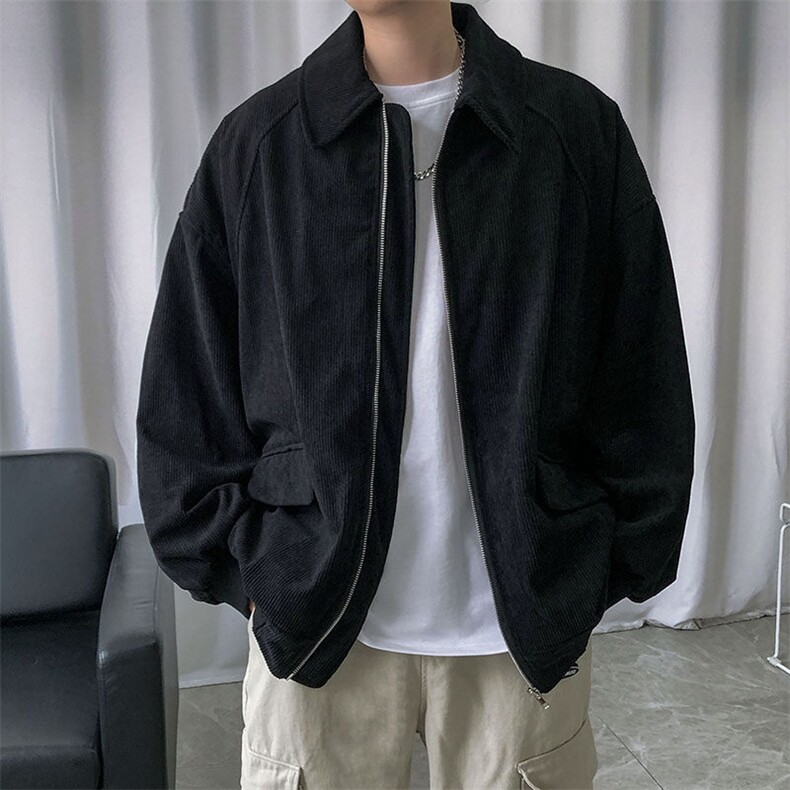 现货主推高品质灯芯绒夹克外套男潮宽松休闲大码A351-JK013-P90,男装夹克,电商A351