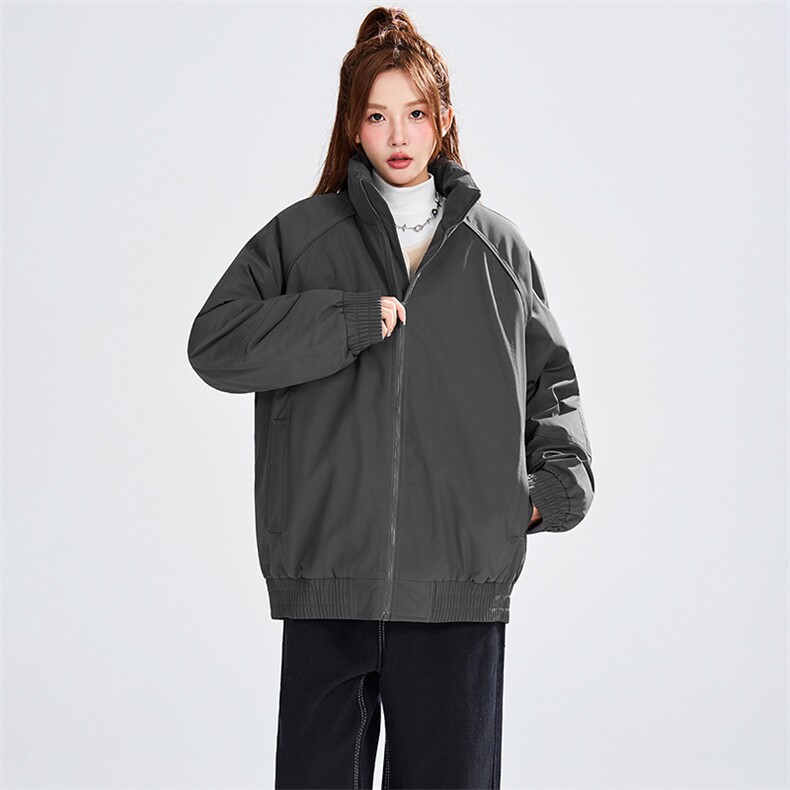 现货美式高街休闲夹克冬季三防立领纯色户外工装加厚棉服外套,男装夹克,电商A486