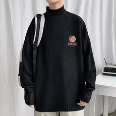 M18237-P45加绒款-P65半高领毛衣男士大码针织衫男毛线衣男，男装针织衫/毛衣，电商A040