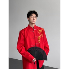 现货25秋冬新中式礼服婚礼西装竹叶刺绣金属盘扣西装xz120-p128，男装西服套装，电商B288