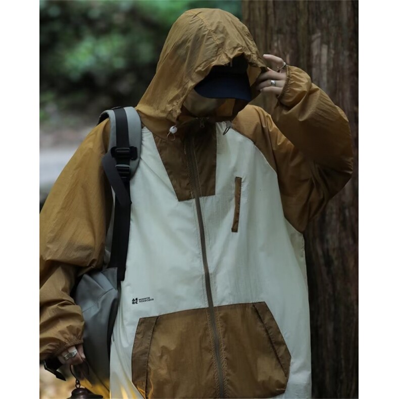 薄款防晒衣男韩版潮流痞子帅气拼色连帽2023夏季ins外套W4918-P41,男装防晒衣,星座412-3