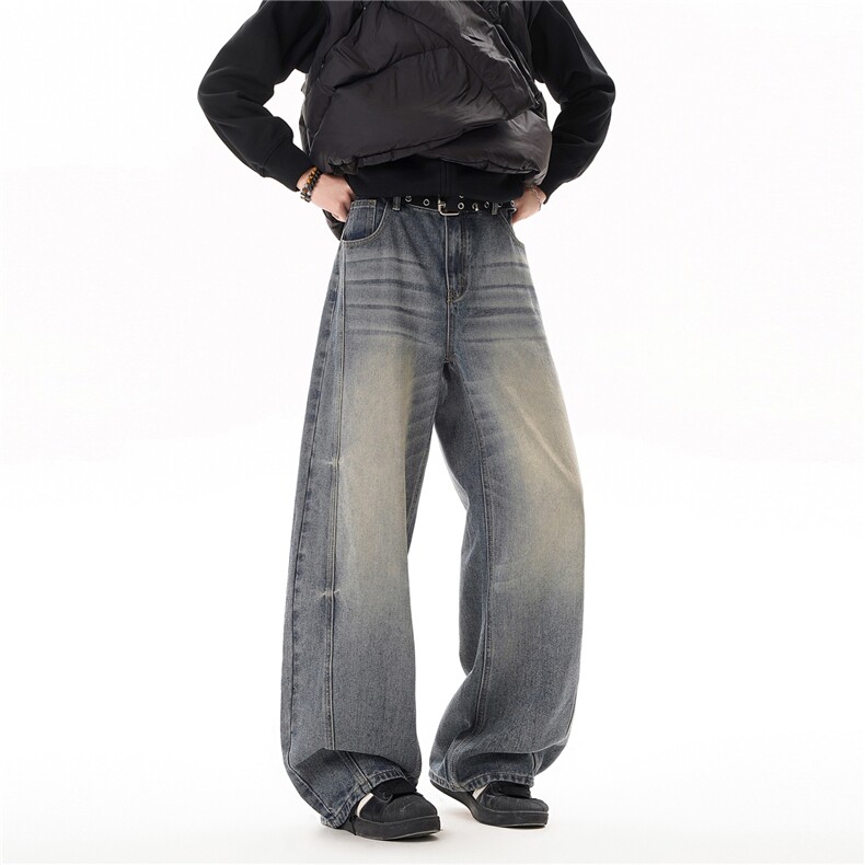 B221美式ins高街暗黑重工艺宽松直筒牛仔裤LK26628-特P48控88,男装牛仔裤,电商B221