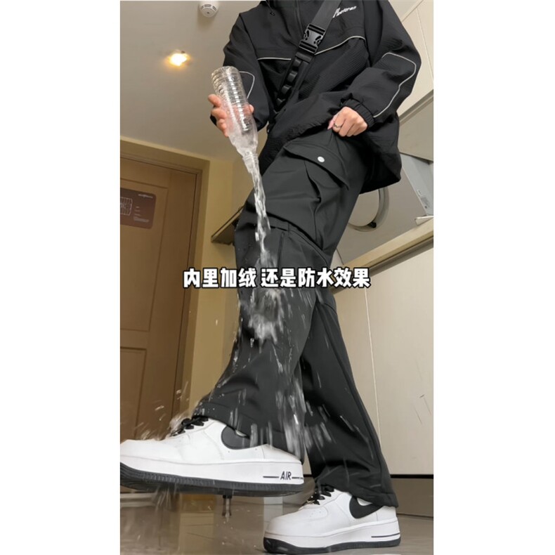 男生冬季防风防水户外休闲宽松直筒长裤子加绒加厚JRK720-特批-43,男装卫衣,星座718-1