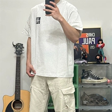 万针全刺绣工艺抖音得物高品质260克重磅纯棉双纱美式高街短袖T恤，男装T恤，电商A486