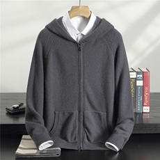 2025年秋季新款百搭男士拉链外套，男装针织衫/毛衣，绒誉暖羊绒