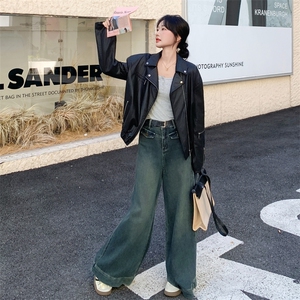 黑色中性风机车皮衣外套女2025秋季新款高级感时尚炸街百搭夹克潮图片