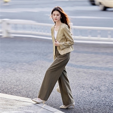 时尚气质小香风外套女春秋2025新款小个子修身显瘦减龄V领短上衣，女装短外套，婵米儿