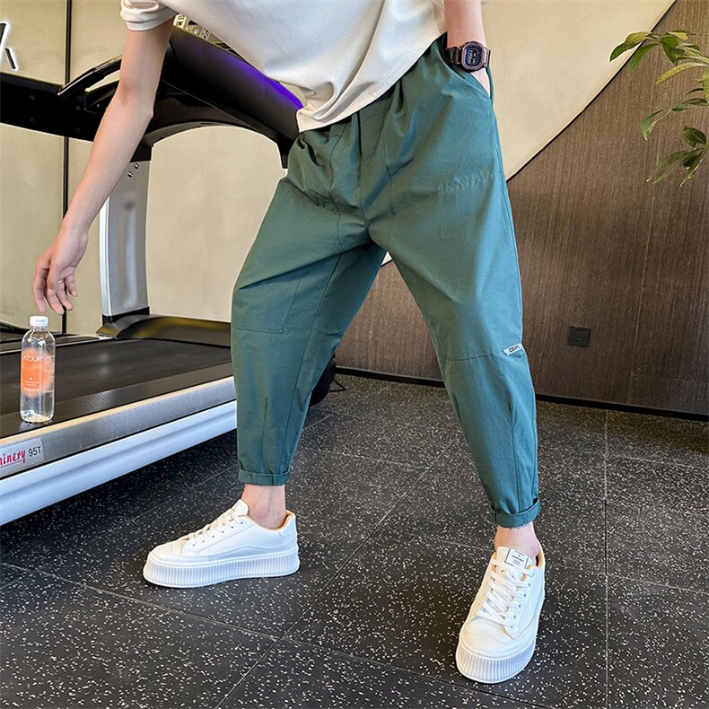 萝卜裤夏季薄款社会裤哈伦裤纯棉休闲裤长裤子男DK11P7599，男装休闲裤，电商B413