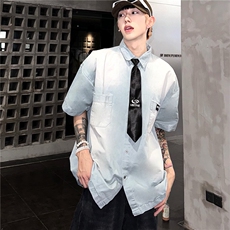 男士洗水做旧牛仔衬衫QCS15P60，男装衬衫，星座1116-2