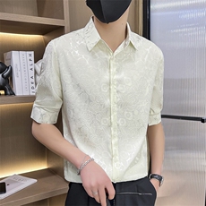 507A-CS532-P482025夏季时尚中袖碎花衬衫痞帅青年衬衫，男装衬衫，星座507A（原星座306B-2）