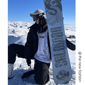 冬新户外防水滑雪服套装男女同款潮流两件套中性风外套TZ027-P240图片
