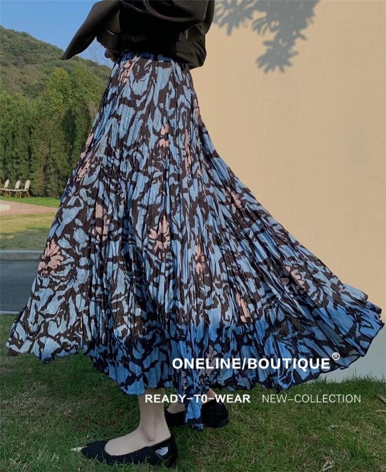 夏装碎花半裙l，女装半身裙，PKY