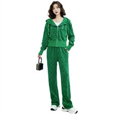 季御姐轻熟风炸街时尚职业高级感连帽卫衣外套阔腿裤套装，女装套装/套裙，卡杰菲