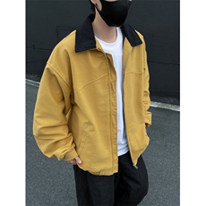 港风秋款男夹克衫拼接灯芯绒领宽松外套WT1P75，男装夹克，星座1013-1