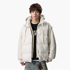 新款冬季羽绒棉服棉袄连帽假两件韩版宽松外套A436-2511-P85，男装棉衣，电商A436
