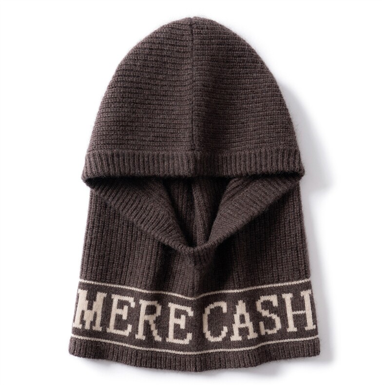 2025年秋季时尚百搭通勤通勤简约休闲羊绒一体帽，帽子，臻歆羊绒