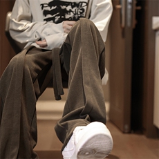 QD2142-TP40控价58灯芯绒裤子秋季新品个性腰带休闲裤贴标长裤，男装休闲裤，电商A102-1