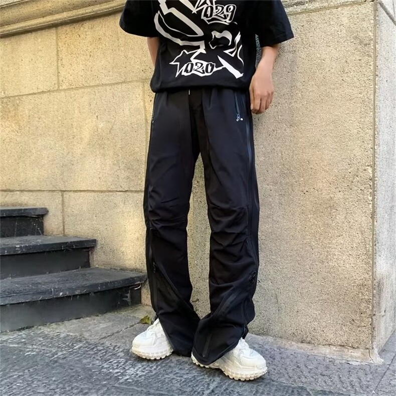 男秋季新款港风休闲裤拉链冲锋裤A07P43,男装休闲裤,星座1116-2
