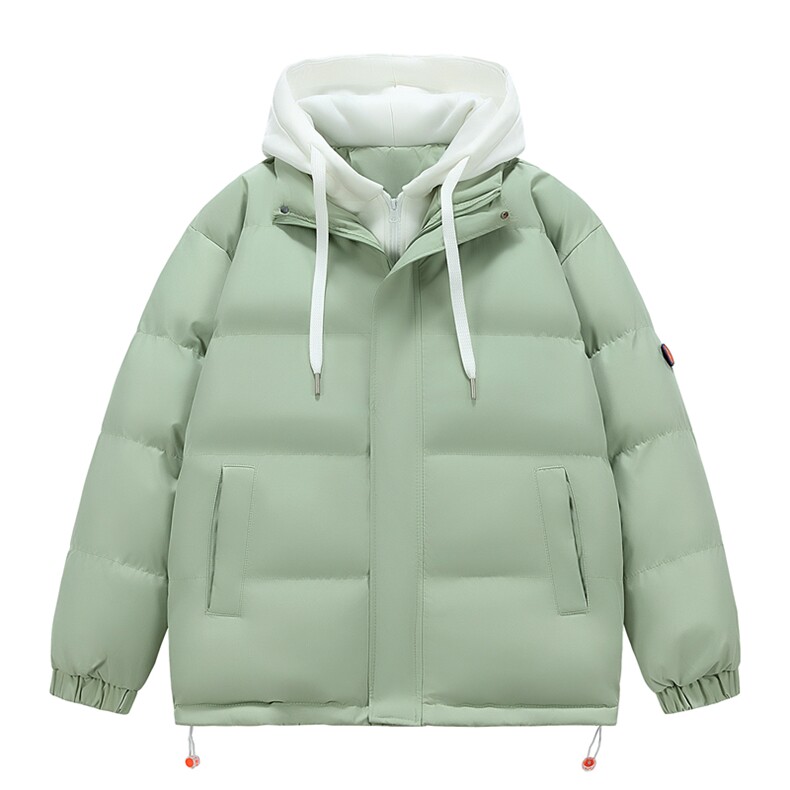 冬季连帽假两件小标保暖防风棉衣面包服外套男女同款XY2273-P65,男装棉衣,星座717