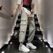 夏季新款高街宽松直筒工装裤男2022百搭BF拖地阔腿裤K3607-P35，男装休闲裤，星座512-2
