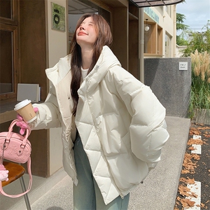 甜美氛围感优雅连帽羽绒服女冬季2025年超好看休闲90白鸭绒厚外套图片