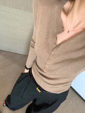 春季薄款精纺羊毛衫女内搭软糯高级感修身显瘦毛衣纯羊毛打底衫，女装针织衫/毛衣，恩泰羊绒