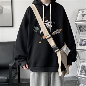 WY2142-P35 纯棉连帽卫衣男大码运动帽衫宽松薄外套男图片