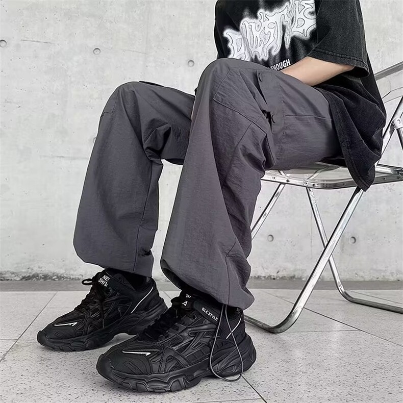 复古美式绿色工装裤女夏显瘦宽松夏季薄款休闲裤A936P40,男装休闲裤,星座1116-2