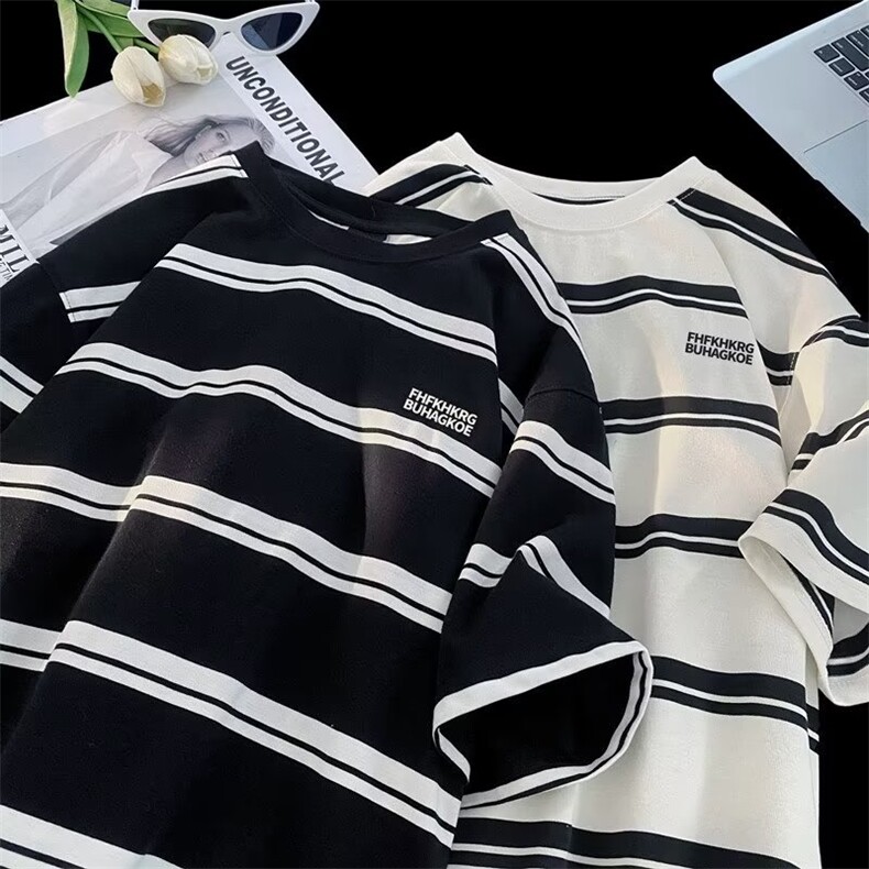 港风短袖t恤男夏季宽松ins潮牌情侣上衣衣服半袖体恤AT722-P35图片