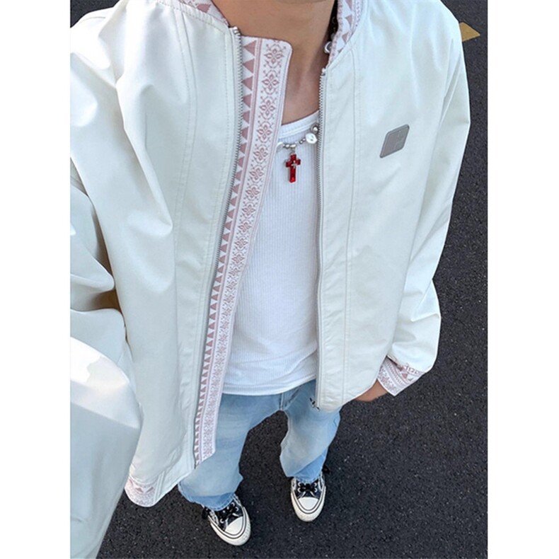 立体浮雕刺绣飞行员夹克男款秋季民族风设计感立领棒球服JW66，男装民族服装，星座1116A（原606A-3）