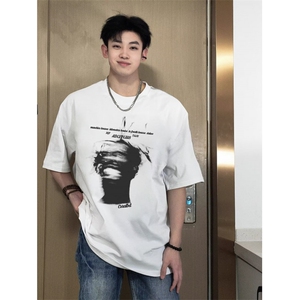 纯棉240g高品质衣服短袖男美式潮牌半袖T恤百搭时尚男装TX1579图片