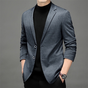 春秋新款男士宽松纯色西装上衣中年商务休闲薄款西服ZL6830-P195图片