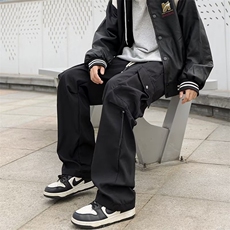 美式工装裤男生新款宽松直筒伞兵裤子潮牌秋季休闲裤长裤KY60，男装休闲裤，星座1116A-1（原606A）
