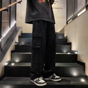 工装裤男高街潮牌直筒阔腿长裤夏季休闲百搭重磅宽松裤子GU03/P44图片