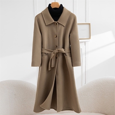 2025年秋季长袖常规通勤百搭时尚舒适大衣，女装毛呢外套，怡欣双面呢工厂店