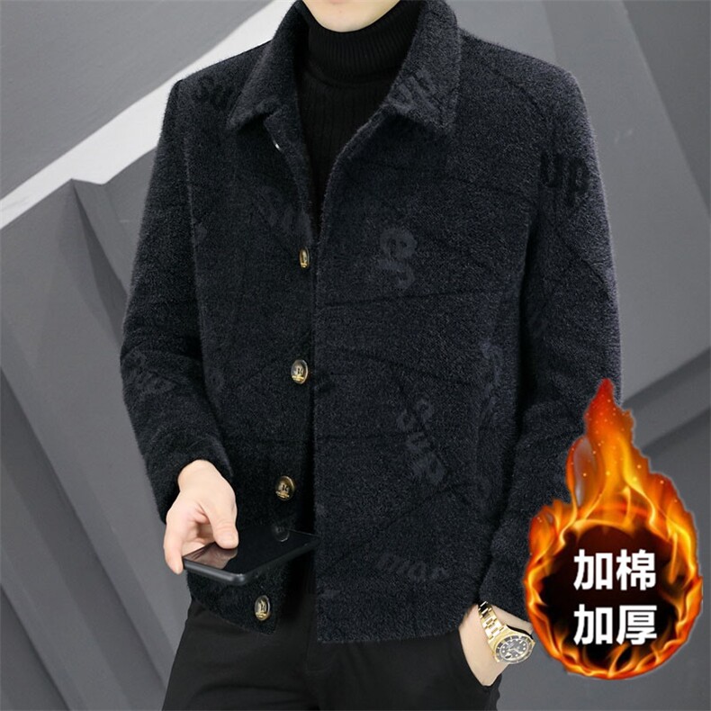 短款毛呢大衣韩版休闲男士秋冬季加棉加厚修身翻领夹克呢子外套男图片