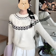 重磅秋冬装北极绒套头毛衣美式复古休闲慵懒风提花工艺针织衫外套，男装针织衫/毛衣，电商A486