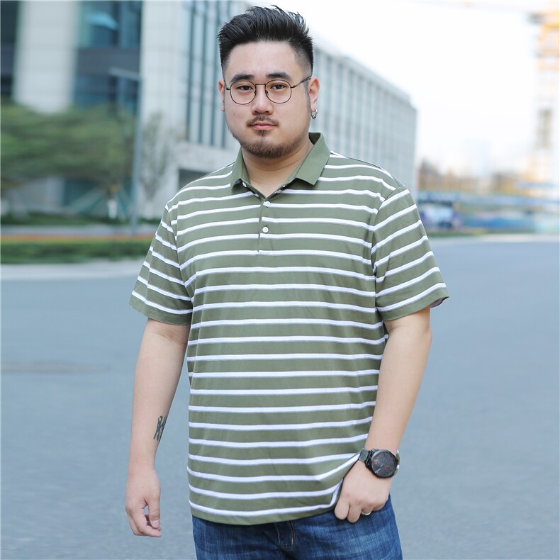 夏季新款棉短袖T恤男士翻领条纹polo衫休闲男装加肥大码5932款,男装T恤,星座802