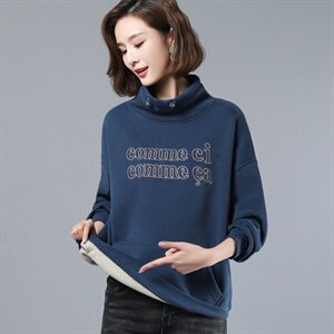 2021年秋季新款韩版时尚字母卫衣女长袖韩版宽松加绒加厚图片