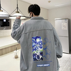 牛仔夹克男大码牛仔外套男茄克NJ77290-P60加绒款-P75，男装夹克，电商A040