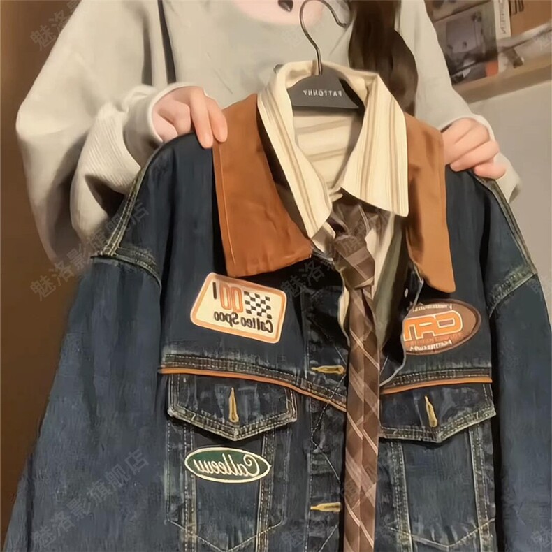 牛仔外套新款高端2025秋季翻领夹克潮牌工装感夏款上衣百搭潮，男装工装外套，星座1210-1