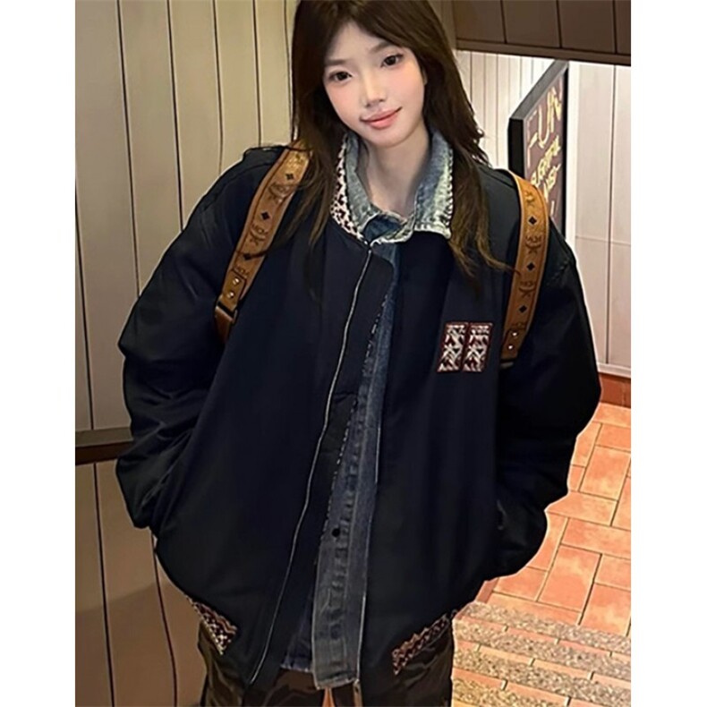新款复古提花拼接加厚夹棉宽松情侣棒球服夹克外套JM5026,男装夹克,星座1116A（原606A-3）