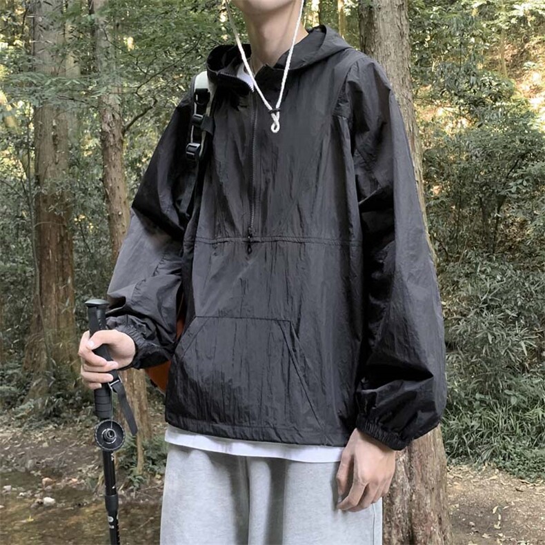 美式机能时尚防晒服男春夏季新款冲锋衣宽松户外高街痞帅外套，男装防晒衣，星座410-7