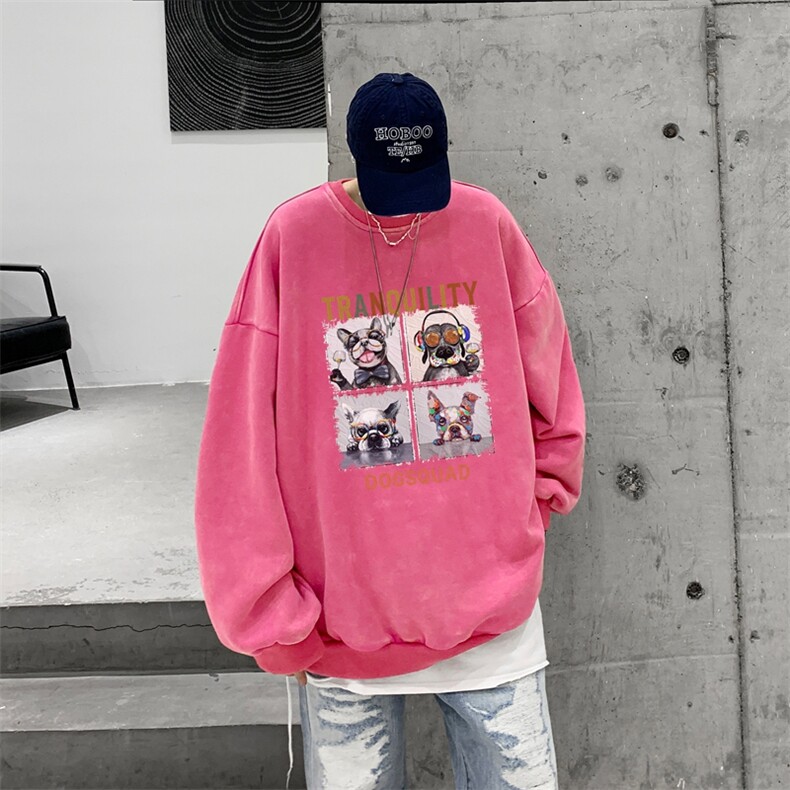 美式潮牌重磅水洗做旧连帽卫衣力推大码男XZ517A-2-Y7755-P58,男装卫衣,星座517A-2