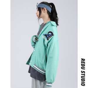 2023秋款个性刺绣夹克男女中性风青少年潮牌棒球服外套 8007-P85图片