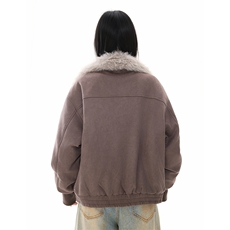 座山雕皮毛一体棉服男款冬季加厚保暖美式翻领棉衣外套YD02-P130，男装棉衣，星座509