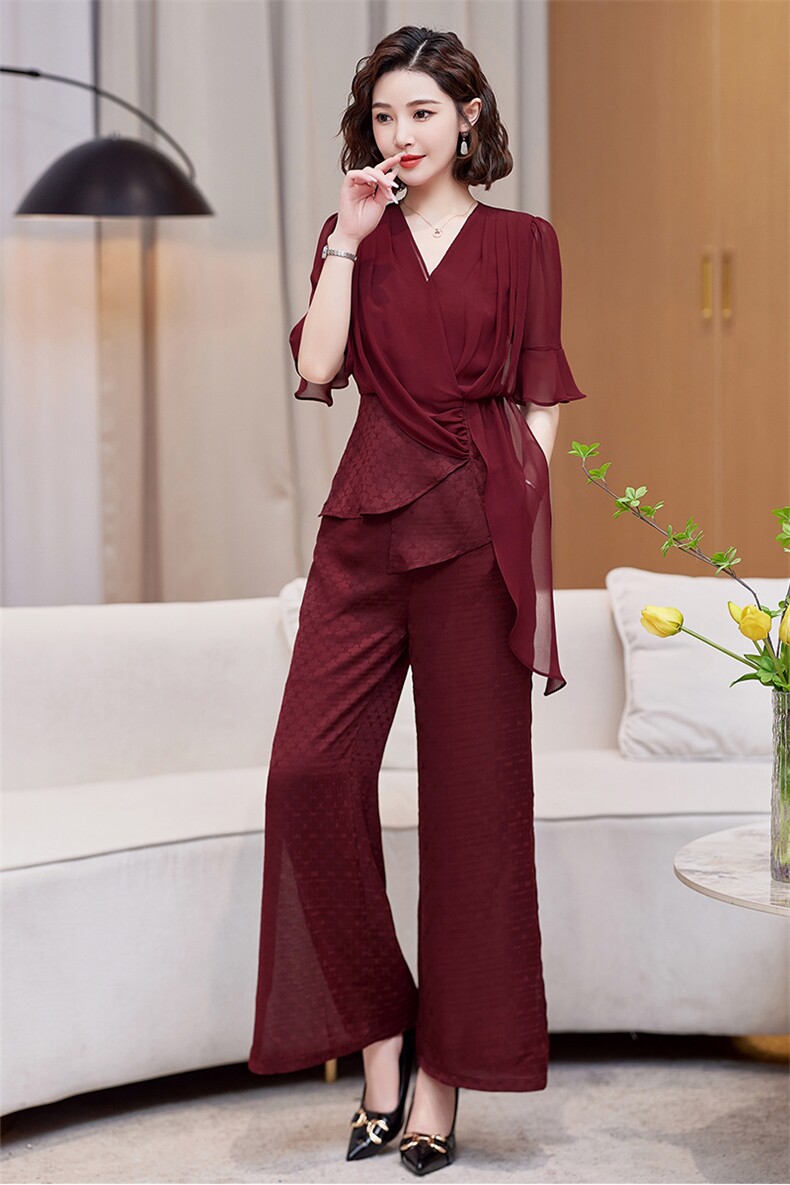 喜婆婆婚宴装春季妈妈礼服平时可穿婚礼穿搭高贵年轻洋气裤子套装,女装套装/套裙,缘衣格