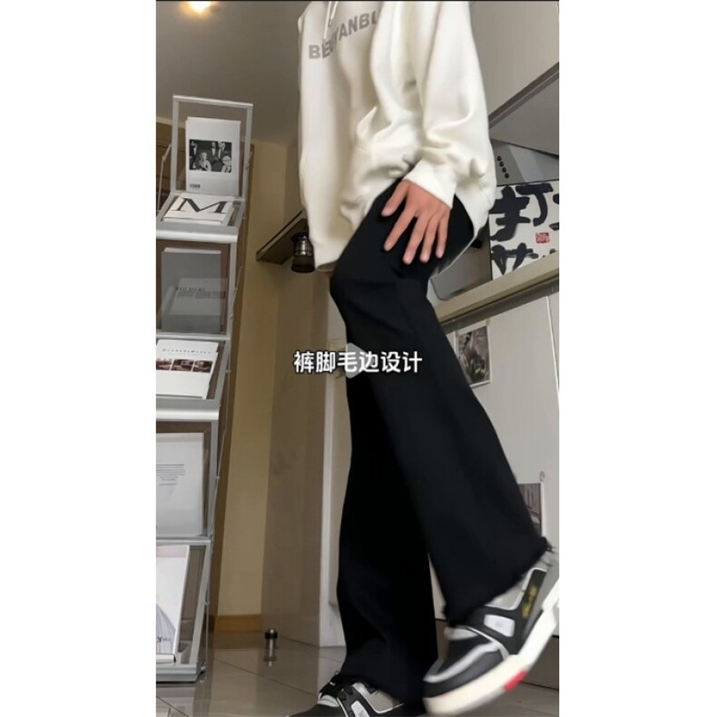 自家图，不拿货cleanfit毛边黑色牛仔裤微喇叭裤子KZA21-P48,男装牛仔裤,星座1007（原301D）