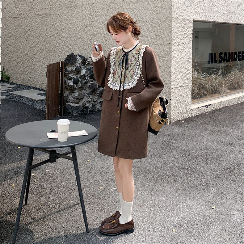 高级感法式蕾丝羽绒服女2025年冬季新款90白鸭绒甜酷气质淡人外套图片