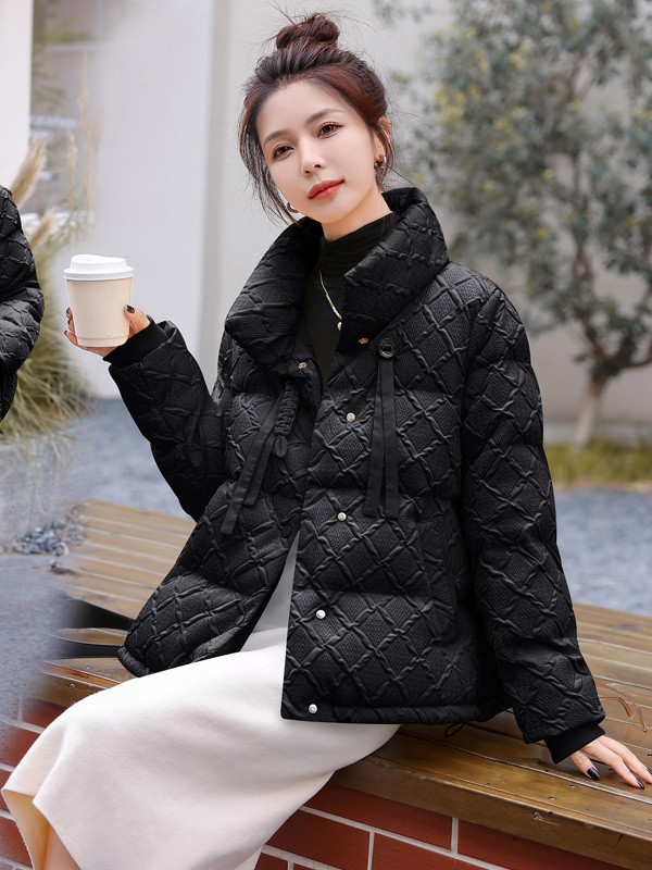 新年红色短款羽绒棉服女2026冬季新款小个子洋气立领保暖棉袄外套,女装棉衣/棉服,尚娜萱